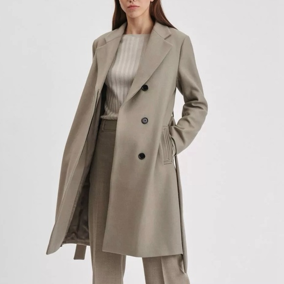 Filippa K Eden Wool Blend Belted Coat Taupe Sz S 36 EU - Picture 1 of 13